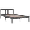 vidaXL Cadre de lit sans matelas gris bois massif 100x200 cm