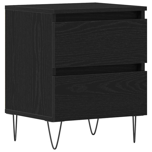 vidaXL Cabinet de chevet Ch&ecirc;ne noir 40 x 35 x 50 cm Bois d'ing&eacute;nierie