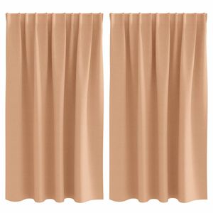vidaXL Rideaux occultants avec anneaux 2 pcs Marron Clair 140 x 140 cm