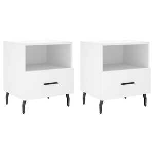 vidaXL Tables de chevet 2 pcs blanc 40x35x47,5 cm bois d&rsquo;ing&eacute;nierie