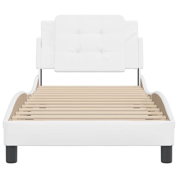 vidaXL Cadre de lit sans matelas Zadar blanc 100x203 cm similicuir