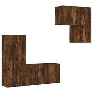 vidaXL Unit&eacute;s murales TV 4 pcs ch&ecirc;ne fum&eacute; bois d'ing&eacute;nierie