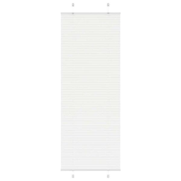 vidaXL Store pliss&eacute; blanc 75x200 cm largeur du tissu 74,4 cm polyester