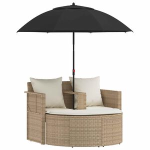 vidaXL Canap&eacute; de jardin 8 pc polyrotin Beige et blanc cr&egrave;me