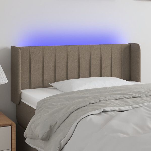 vidaXL T&ecirc;te de lit &agrave; LED Taupe 103x16x78/88 cm Tissu