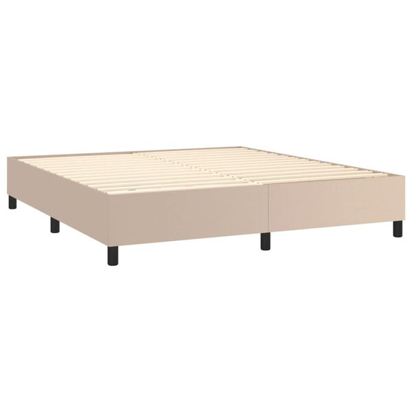 vidaXL Sommier &agrave; lattes de lit avec matelas Cappuccino 160x200 cm