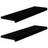 vidaXL Appuis de fen&ecirc;tre 2 pcs brun-noir bois de ch&ecirc;ne massif
