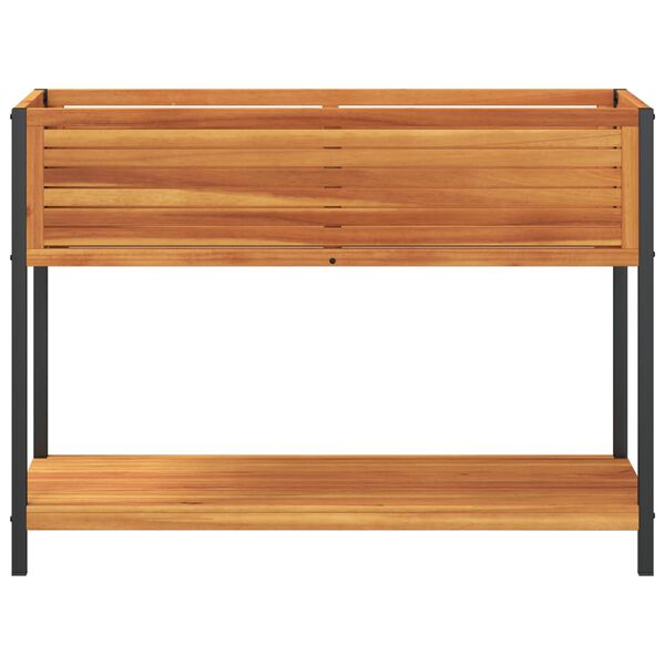 vidaXL Jardini&egrave;re et &eacute;tag&egrave;re 110x45x80cm bois massif d'acacia et acier