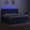 vidaXL Sommier &agrave; lattes de lit matelas LED Bleu 200x200 cm Tissu