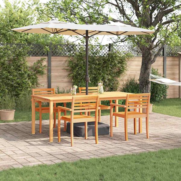 vidaXL Ensemble de salle &agrave; manger pour jardin 7 pcs Marron
