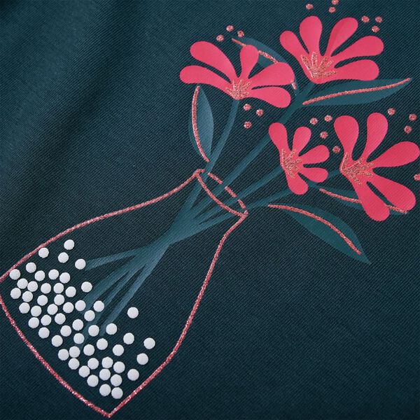 T-shirt pour enfants à manches longues vert foncé 92