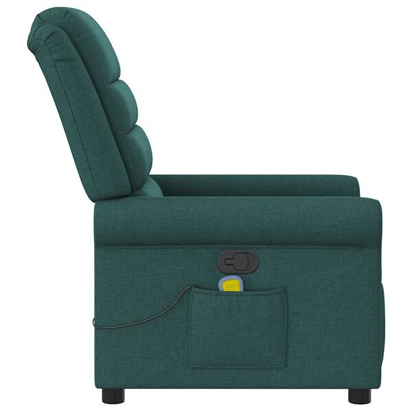 vidaXL Fauteuil de massage inclinable Vert fonc&eacute; Tissu