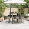 vidaXL Ensemble de bar de jardin 7 pcs avec coussins gris poly rotin