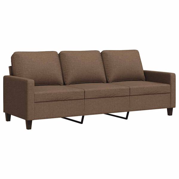vidaXL Canap&eacute; &agrave; 3 places Marron 180 cm Tissu