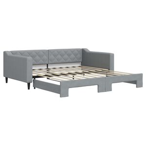vidaXL Lit de jour avec lit gigogne gris clair 100x190 cm tissu