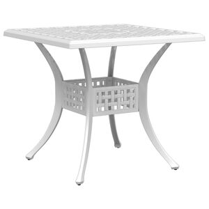 vidaXL Table de jardin blanc 80x80x75 cm aluminium coul&eacute;