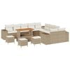 vidaXL Ensemble de canap&eacute; de jardin 14 pcs Beige polyrotin