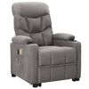 vidaXL Fauteuil de massage inclinable Gris clair Tissu