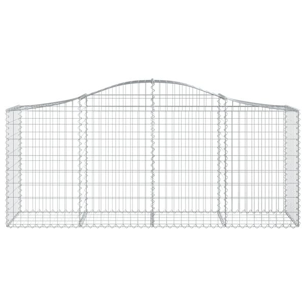 vidaXL Paniers &agrave; gabions arqu&eacute;s 2 pcs 200x50x80/100 cm Fer galvanis&eacute;