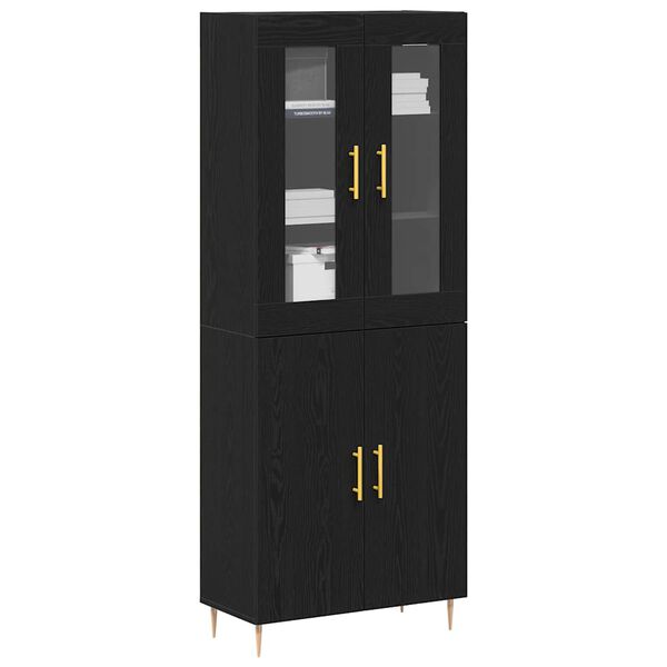 vidaXL Haut Armoire 2 pcs Ch&ecirc;ne noir Bois d'ing&eacute;nierie