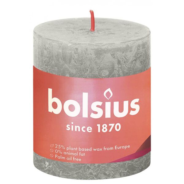 Bolsius Bougies pilier rustiques Shine 4 pcs 80x68 mm Gris sableux