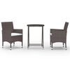 vidaXL Ensemble de bistro de jardin 3 pcs poly rotin et verre tremp&eacute;
