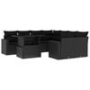 vidaXL Salon de jardin 9 pcs avec coussins noir r&eacute;sine tress&eacute;e