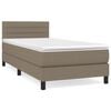 vidaXL Sommier &agrave; lattes de lit avec matelas Taupe 80x200 cm Tissu