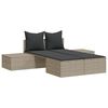 vidaXL Chaise longue double avec coussins gris clair r&eacute;sine tress&eacute;e