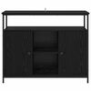vidaXL Buffet Ch&ecirc;ne noir 100 x 35 x 80 cm Bois d'ing&eacute;nierie
