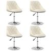 vidaXL Chaises &agrave; manger pivotantes lot de 4 Cr&egrave;me Velours