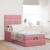 vidaXL Cadre de lit ottoman avec matelas rose 90x190 cm velours
