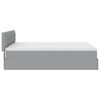 vidaXL Lit ottoman avec matelas et LED gris clair 140x190 cm tissu