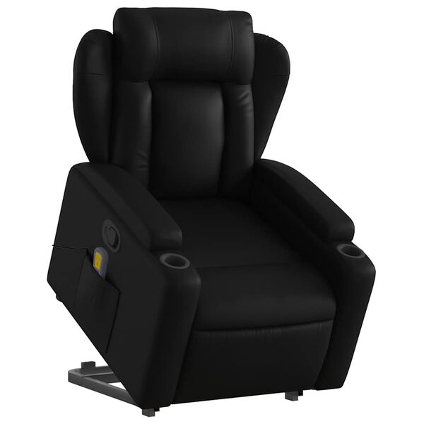 vidaXL Fauteuil inclinable de massage Noir Similicuir