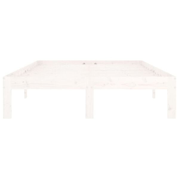 vidaXL Cadre de lit sans matelas blanc bois de pin massif 120x200 cm