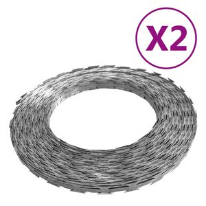 vidaXL Fils barbel&eacute;s BTO-22 2 pcs 100 m Acier