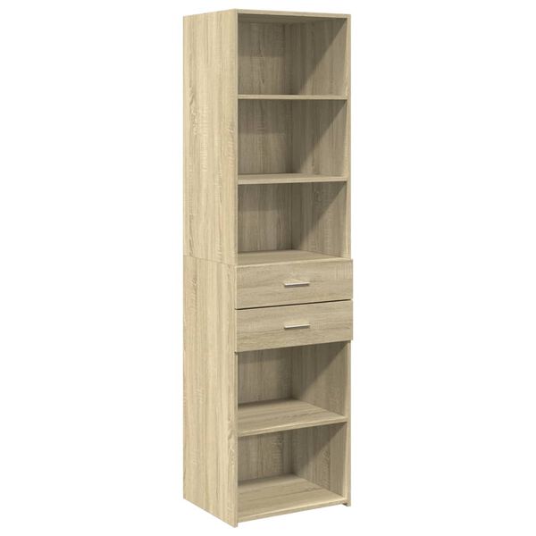 vidaXL Buffet haut chêne sonoma 50x42,5x185 cm bois d'ingénierie