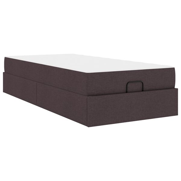 vidaXL Cadre de lit avec matelas avec matelas 2 pcs Tan tissu