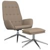 vidaXL Chaise de relaxation avec repose-pied Taupe Tissu microfibre