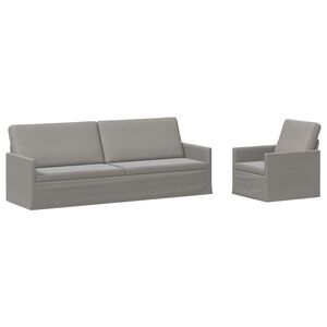 vidaXL Ensemble de Canap&eacute;s 2 pcs Gris clair Velours (V)
