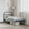 vidaXL Cadre de lit m&eacute;tal sans matelas avec t&ecirc;te de lit noir 90x190 cm