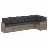 vidaXL Salon de jardin 6 pcs avec coussins gris r&eacute;sine tress&eacute;e