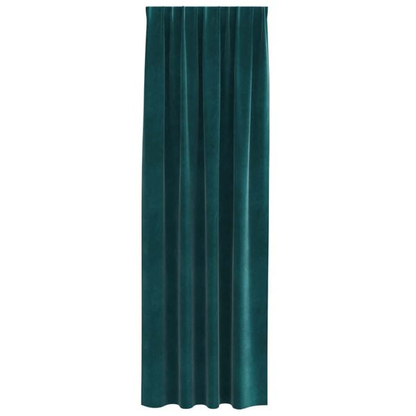 vidaXL Rideaux occultants 2 pcs Vert fonc&eacute; 140 x 260 cm Velours
