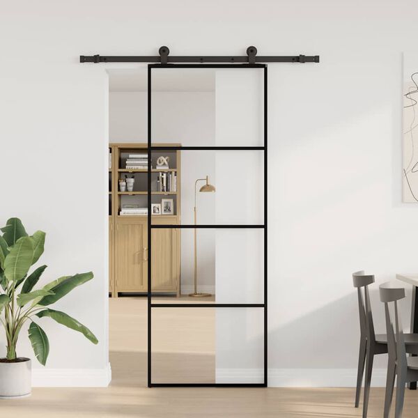 vidaXL Porte coulissante avec kit de quincaillerie 76x205 cm Verre ESG