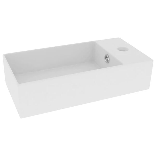 vidaXL Lavabo de salle de bain avec trop-plein C&eacute;ramique Blanc mat