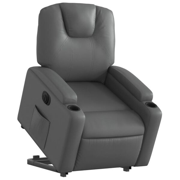 vidaXL Fauteuil inclinable &eacute;lectrique gris similicuir