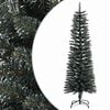 vidaXL Sapin de No&euml;l artificiel mince avec support Vert 150 cm PVC