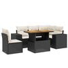 vidaXL Salon de jardin 6 pcs avec coussins noir r&eacute;sine tress&eacute;e