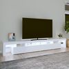 vidaXL Meuble TV avec lumières LED Blanc 260x36,5x40 cm