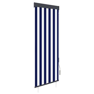 vidaXL Store roulant d'ext&eacute;rieur 60x250 cm Bleu et blanc